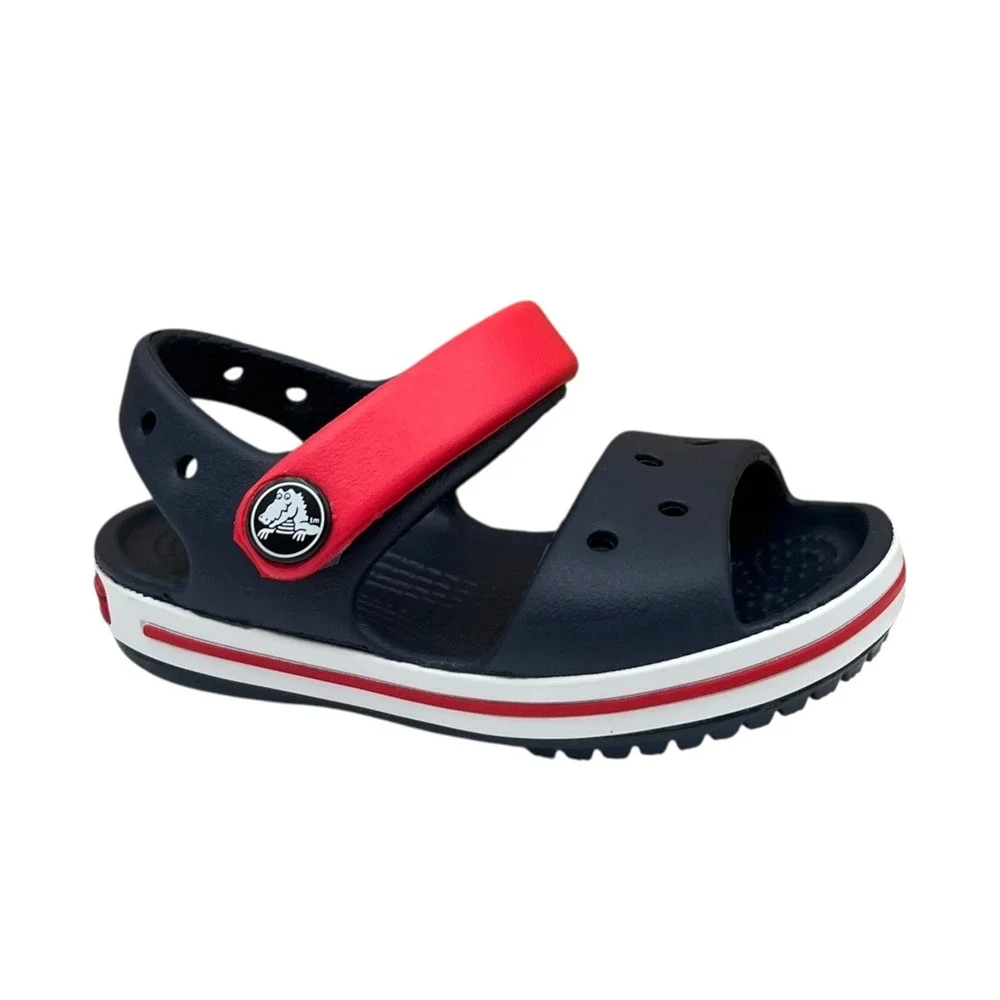 Crocs Crocband Baby Boys Girls Adjustable Sandal Size 4 Navy Red Water Friendly